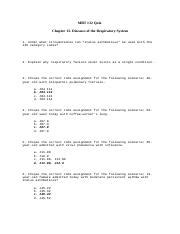 Chapt Doc Mrt Quiz Chapter Diseases Of The Respiratory