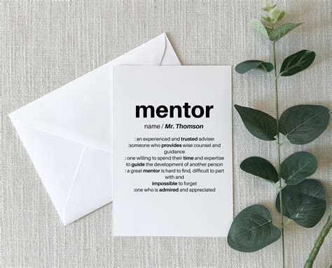 Personalized Mentor Card Mentor Gift Mentor Appreciation Etsy