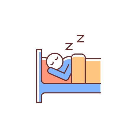 Sleep Rgb Color Icon Person Sleeping Soundly In Bed Dreaming Man