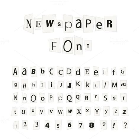 Black newspaper letters font | Newspaper letters, Lettering fonts ...