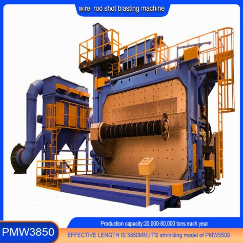 Rolls Per Hour Wire Stock Shot Blasting Machine For Coil Rod