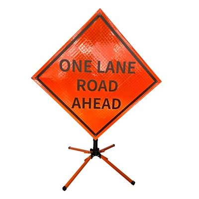 What Is One Lane Road Ahead Roll Up Sign Knowledge