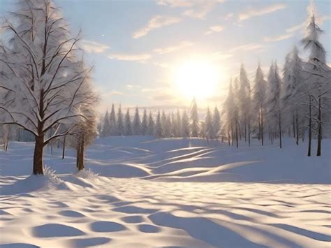 Premium Ai Image Snowy Ground In A Pine Forest Generative Ai