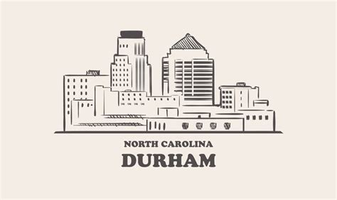 Durham Nc Skyline Over Royalty Free Licensable Stock Illustrations