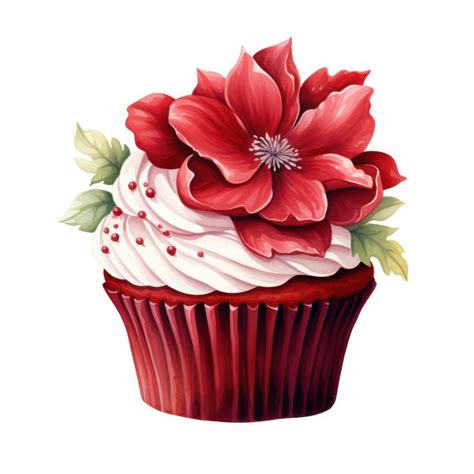 Impression cupcake velours rouge Cupcake imprimable pâtisserie art