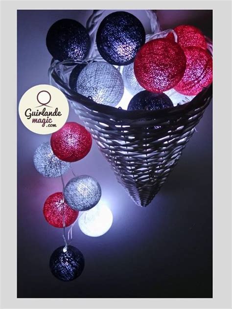 Guirlande Lumineuse Rouge Blanc Gris Piles Sans Prise