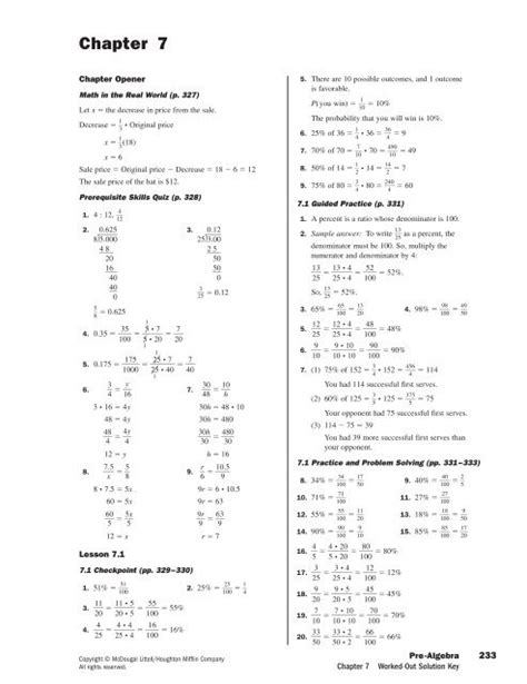 Holt Pre Algebra Textbook Answers