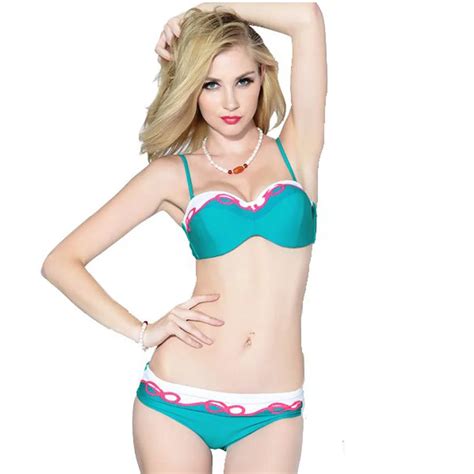 Bikinis Women Solid Cup With Solid Color Bikini Set Neoprene Swimwear