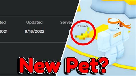 Preston Just Added This New Pet In Pet Simulator X New Update Youtube