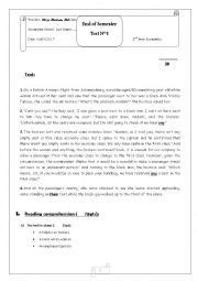 End Of Semester Test N 1 2nd Form 4 ESL Worksheet By MariemMh