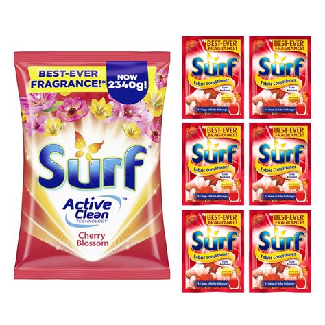 Surf Cherry Blossom Laundry Powder Detergent 2 34kg FREE 6x Surf