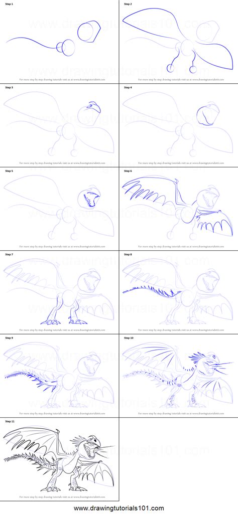 How to Draw Deadly Nadder from How to Train Your Dragon printable step ...