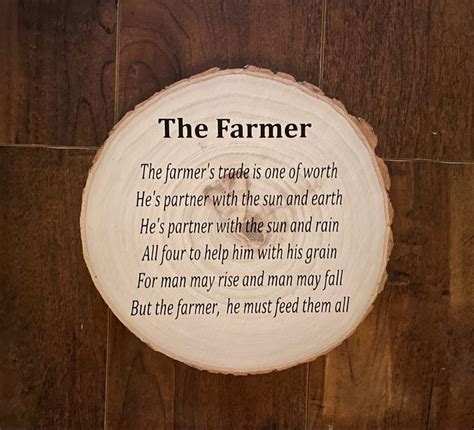 Farmer Poem Sun And Earth Wood Slices Poems Quick Wood Rounds