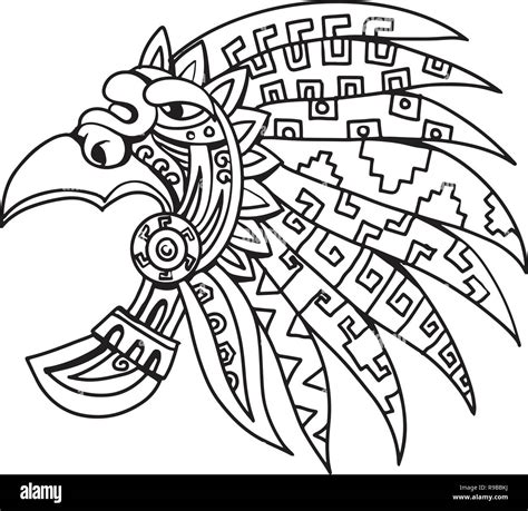 Feathered aztec headdress Stock Vector Images - Alamy