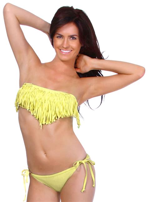 Strapless Bikini Top Scrunch Bottoms With String Ties Bathing Suit