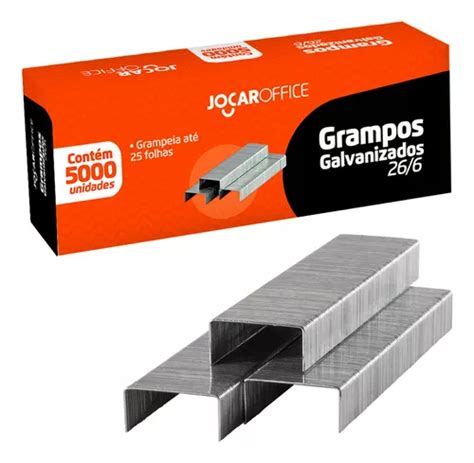 Caixa De Grampos Galvanizado P Grampeador 26 6 Jocar Office MercadoLivre