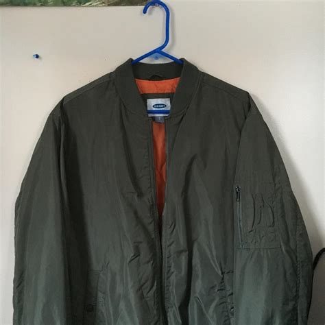 large old navy bomber jacket olive size large very... - Depop