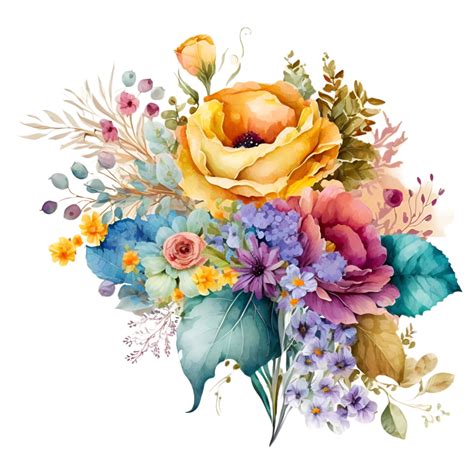 Flower Bouquet Watercolor Clipart 23654927 Png