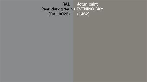 RAL Pearl Dark Grey RAL 9023 Vs Jotun Paint EVENING SKY 1462 Side