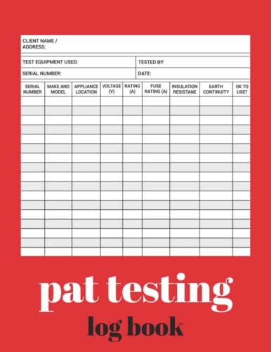 Pat Testing Log Book Pat Testing Certificate Test Certificate Report