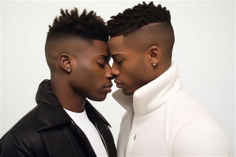 Black Gay Couple Portrait Kissing Free Photo Rawpixel