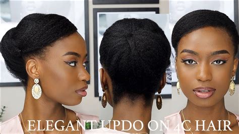 Simple Elegant Updo On Natural Hair For Black Women In Less Than