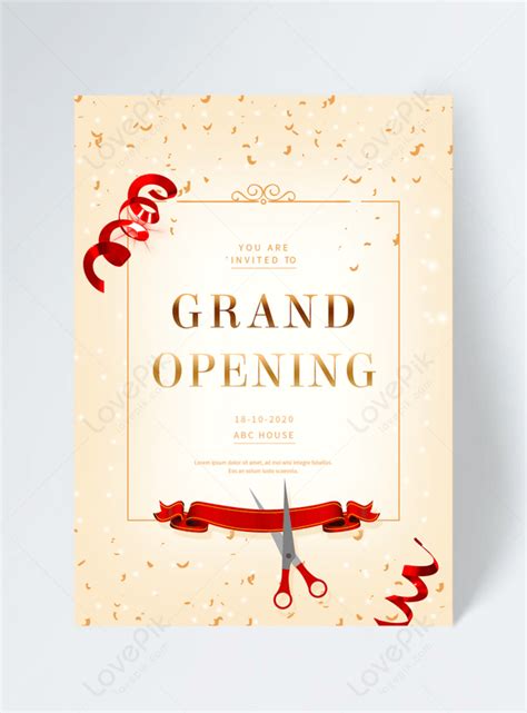 Light Yellow Silk Grand Opening Invitation Template Imagepicture Free