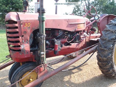 Antique 1951 Massey Harris 30 Farm Tractor With Rare Loader Vintage