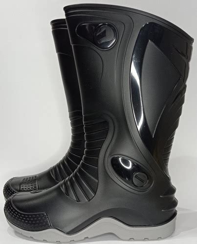 Botas Caucho Para Motociclista Dakar Impermeables Negra Cuotas