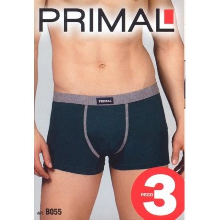 Boxer Uomo Primal In Cotone Elasticizzato Con Bande Ed Elastico Loggato