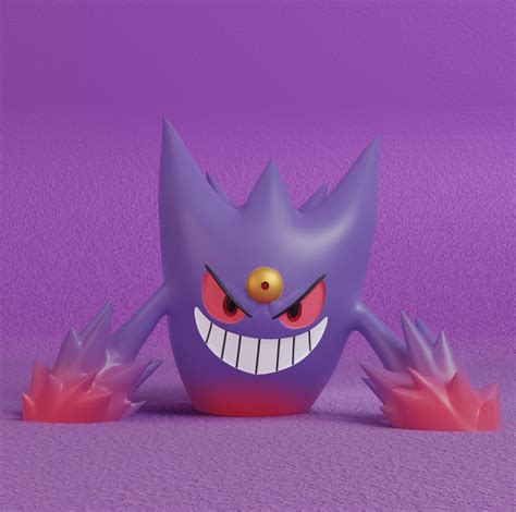 Stl File Pokemon Mega Gengar 🐉・3d Printing Template To Download・cults