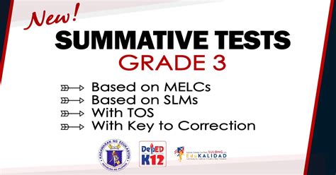 Grade 3 Summative Tests Melc Based Module Based Deped Click