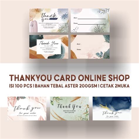 Jual Isi Pcs Kartu Ucapan Terima Kasih Online Shop Thank You