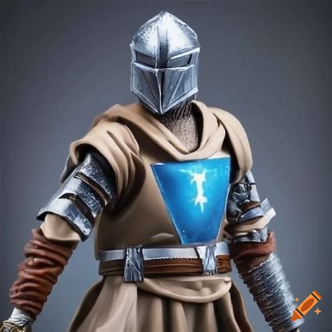 Ken Masters Elderly Fusion Mace Windu As Blue Templar Armor Knight With