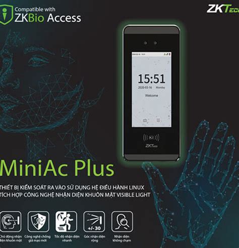 Máy chấm công nhận diện khuôn mặt ZKTeco MiniAC Plus