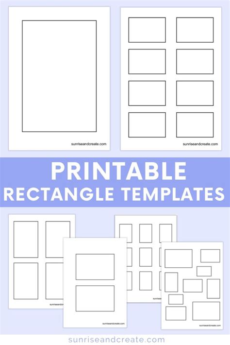 Free Printable Rectangle Templates Includes 9 Different Sizes