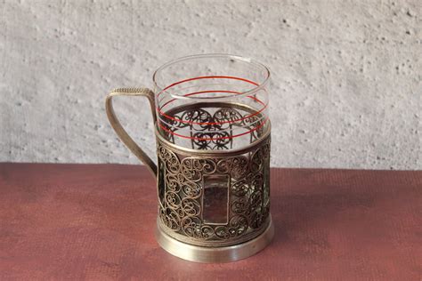 Glass Holders Cup Holders Metal Lace Real Vintage Vintage Soviet