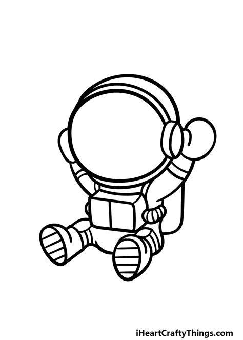 Cartoon Astronaut Drawing - How To Draw A Cartoon Astronaut Step By Step!