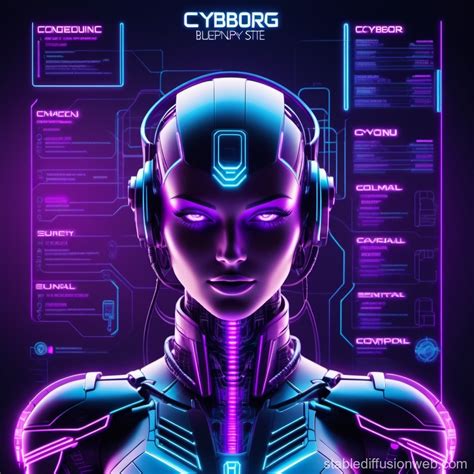 Cyborg Blueprint Schematic Stable Diffusion Online