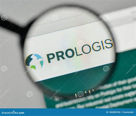 Milan, Italy - November 1, 2017: Prologis Logo on the Website Ho ...