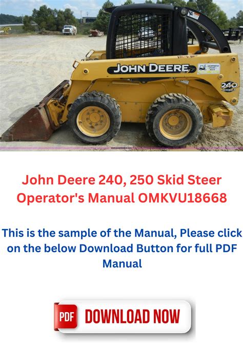 John Deere 240, 250 Skid Steer Operator's Manual OMKVU18668 by Service ...