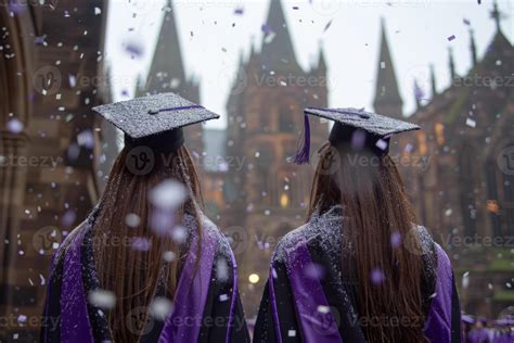 Happy University Students Graduation Bachelors Degree Master Phd Campus