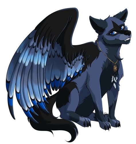 Black Demon Wolf With Wings