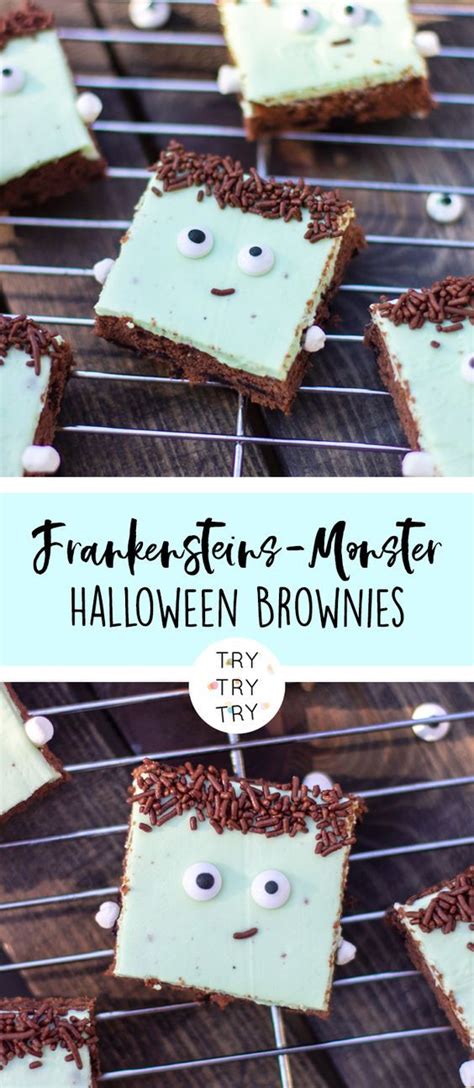 Frankensteins Monster Brownies Trytrytry Rezept Halloween