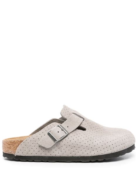 Birkenstock Boston BS Suede Slippers Farfetch