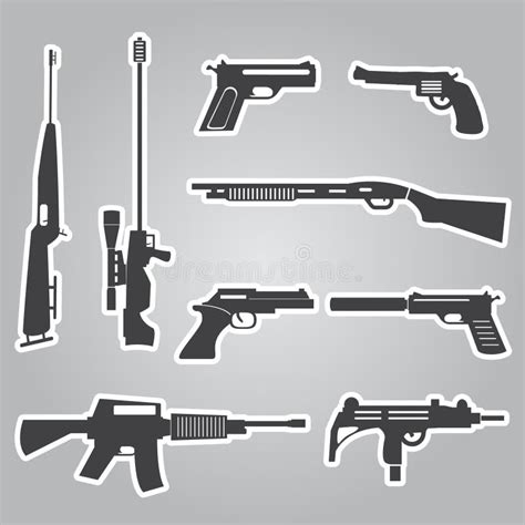 Iconos De Las Armas Y De Los Armas De Las Armas De Fuego Ilustraci N