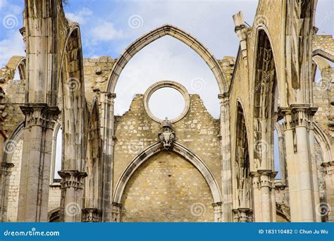 Ruins Of Carmo Convent An Archaeological Museum In Lisbon Portugal