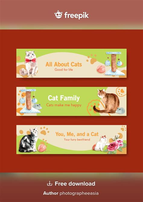 Free Vector Cute Cats Banner Templates Banner Template Banner Cute Cats