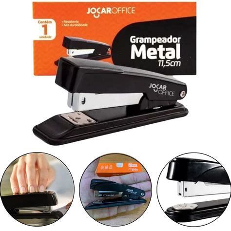 Grampeador Papel Folhas Profissional Jocar Office Refor Ado Metal