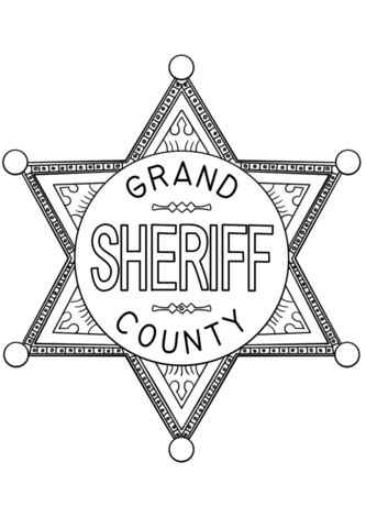 Sheriff Badge coloring page | Free Printable Coloring Pages